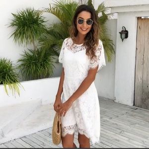 MSLG Beautiful White Lace Dress!!! New with tags, never worn!!!